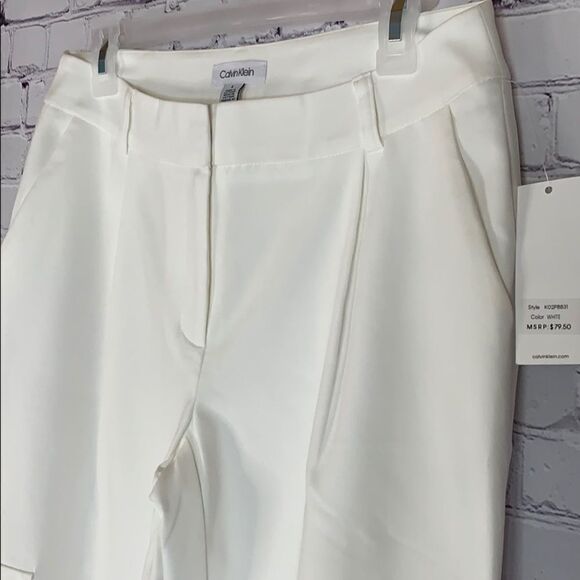 NWT Calvin Klein White Cargo Pants Size 4 - Picture 6 of 14